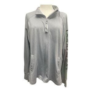 Bebe Sport Gray Plus Size Athletic Full Zip Logo Jacket Size 1X